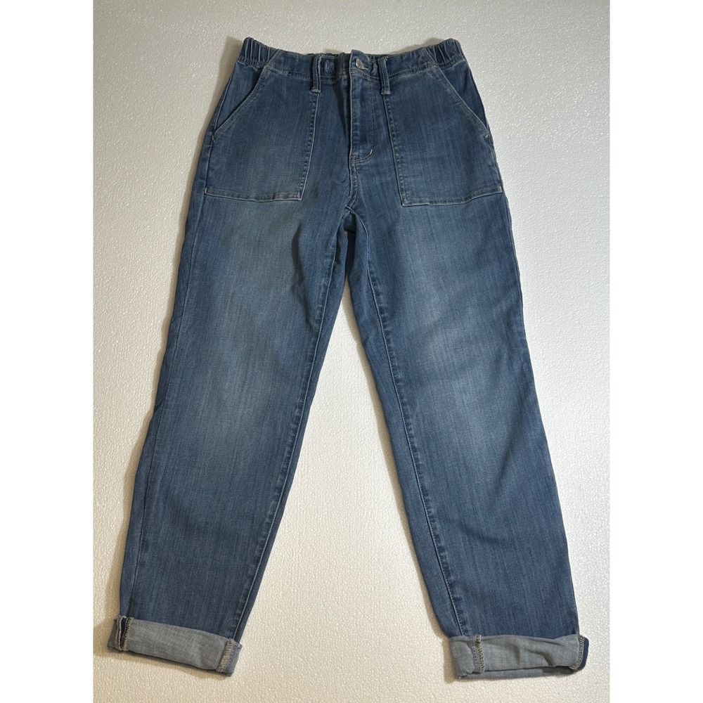 Judy Blue Los Angeles Womens Jeans Size 326 Blue Denim Elastic Waist Cuffed